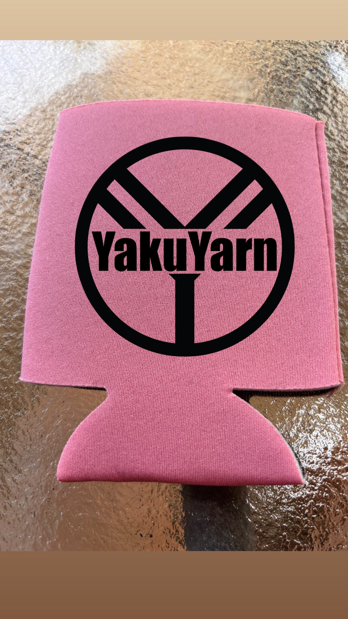 YakuYarn Black Logo Koozie