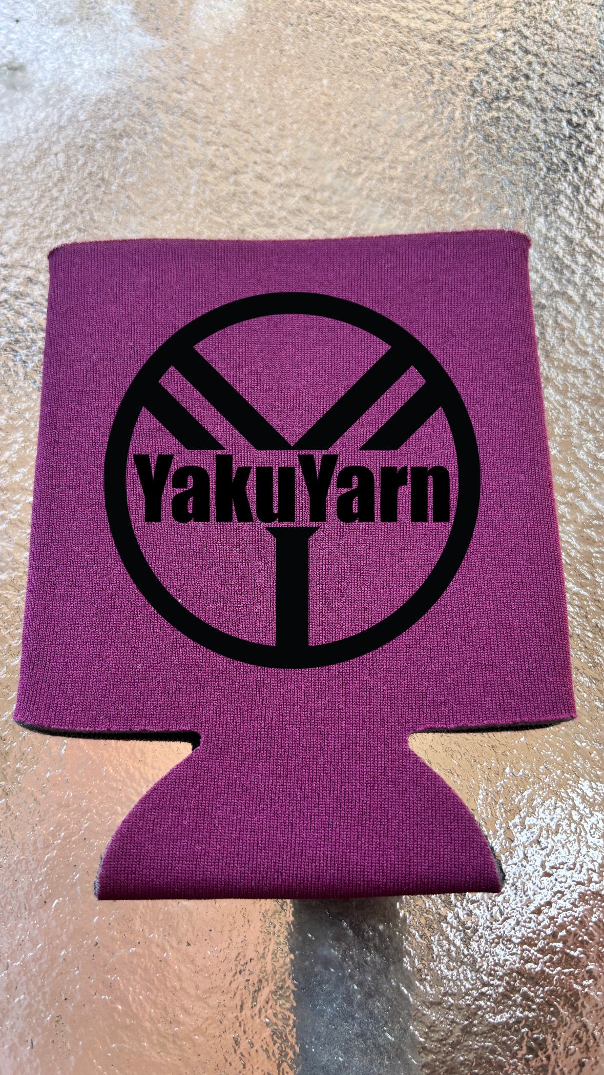YakuYarn Black Logo Koozie