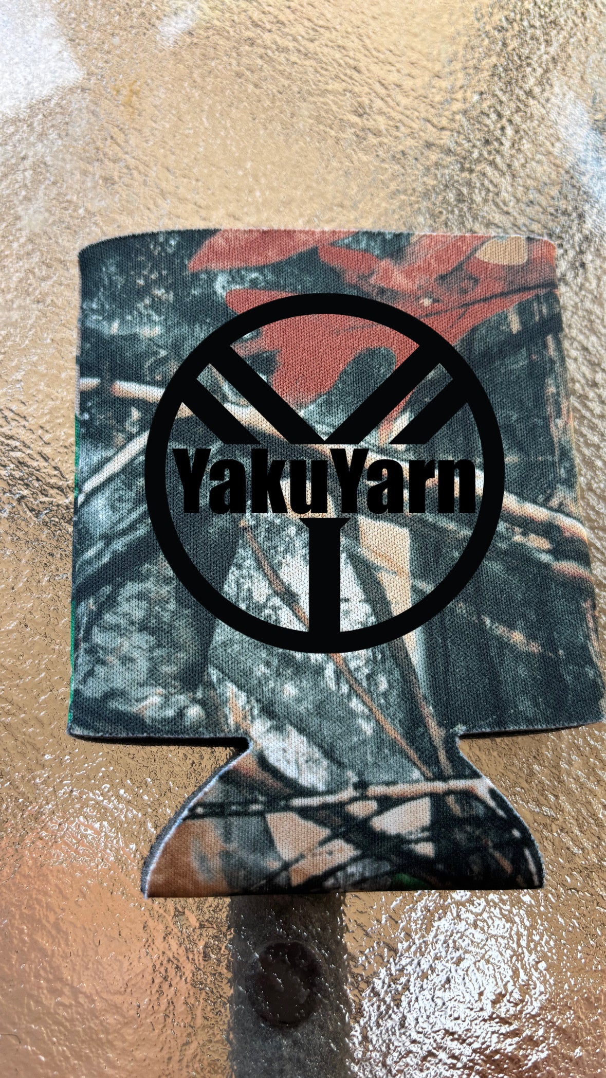 YakuYarn Black Logo Koozie
