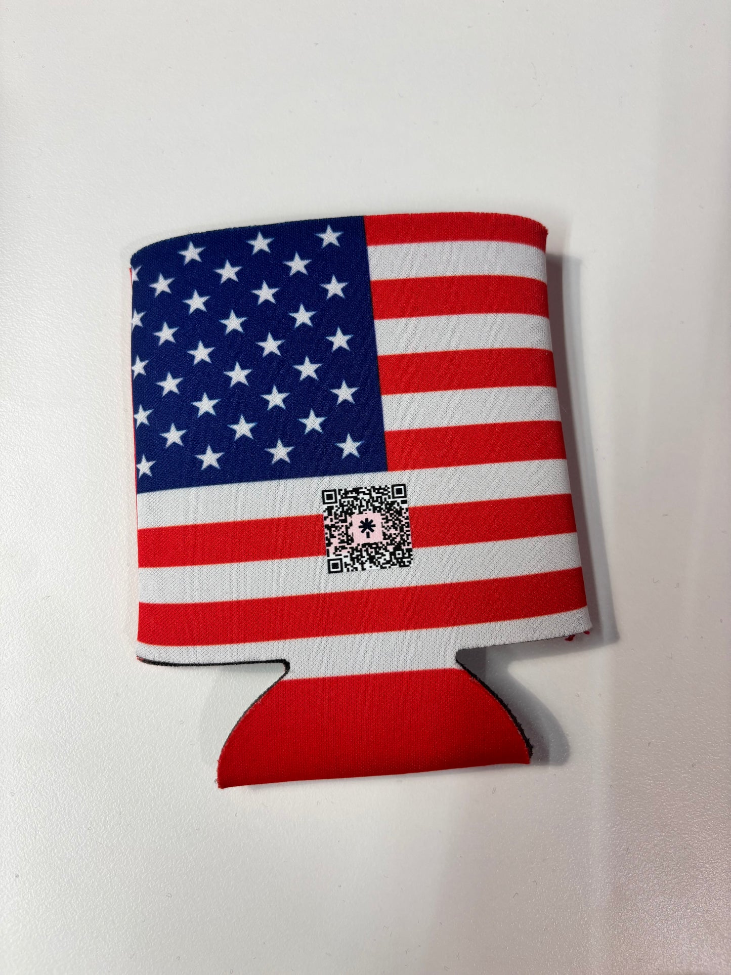 Black Koozies with Teal Logo and FLAG koozies with navy logo